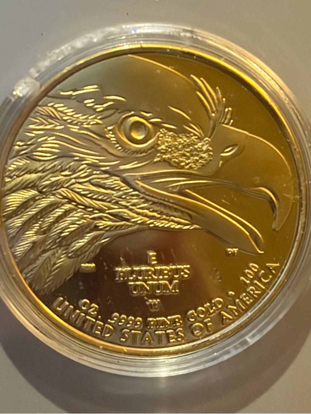 Gold Liberty Eagle Collector Coin - Golden Finish